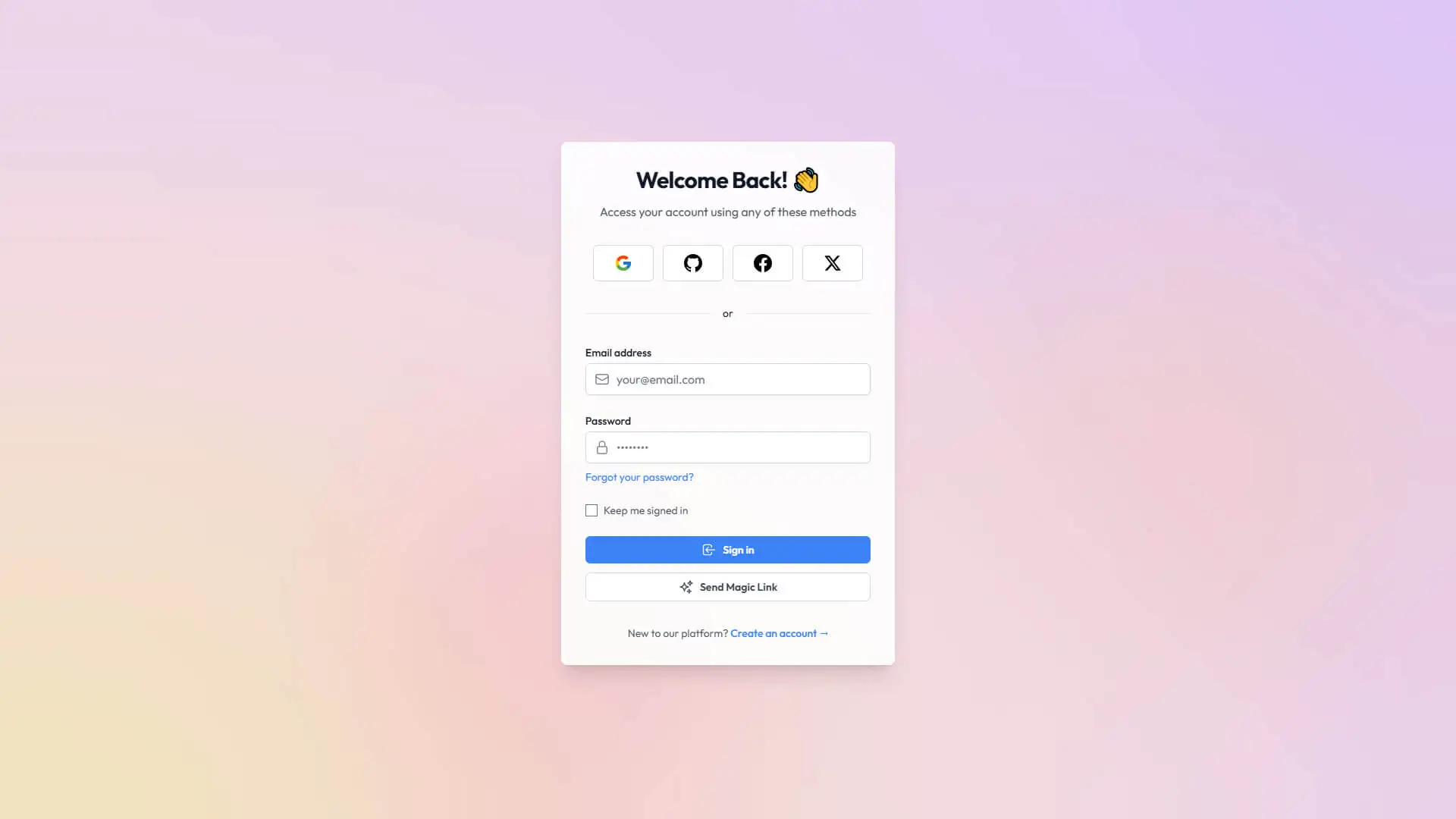 Beautiful Login Page Screenshot